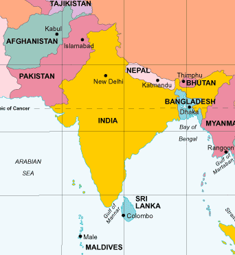 Political Map Of South Asia